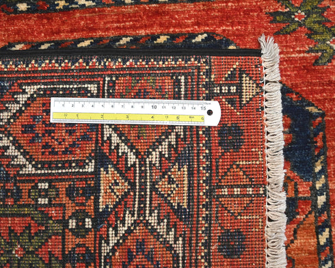 3x4 Rust Ersari Afghan Hand Knotted Veg Dye Wool Area Rug